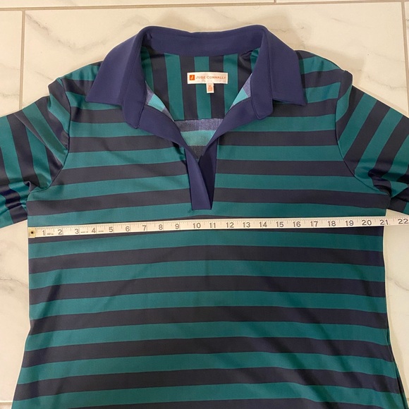 Finley Navy Blue and Green Rugby Striped Jude Connolly Dress with Pockets. - Picture 4 of 8